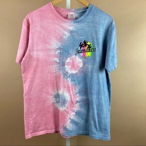 90’s Tropix Large Jamaica Yin Yang Pastel Tie Dye Tee Surf Beach Cali